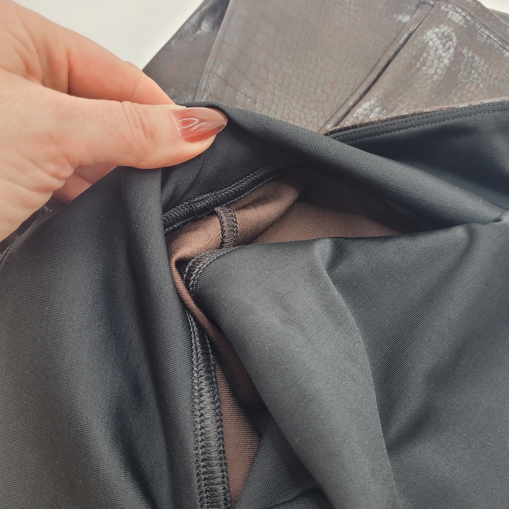 Spanx Python Print Leggings Chocolate Brown Sz La… - image 4